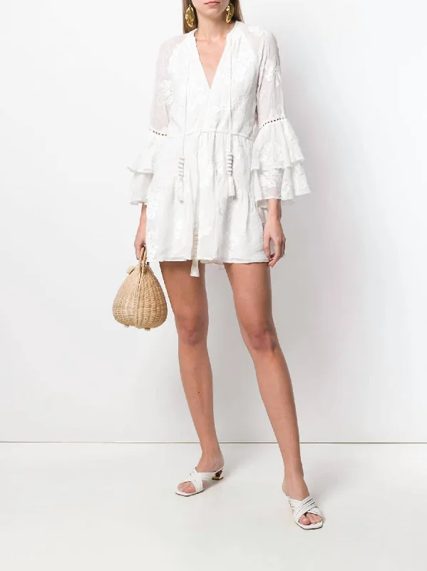 Floriane Lace Dress In White Chic Lace Dress