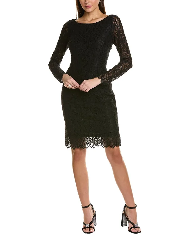 Donna Karan Lace Sheath Dress Ruffled Lace Dress