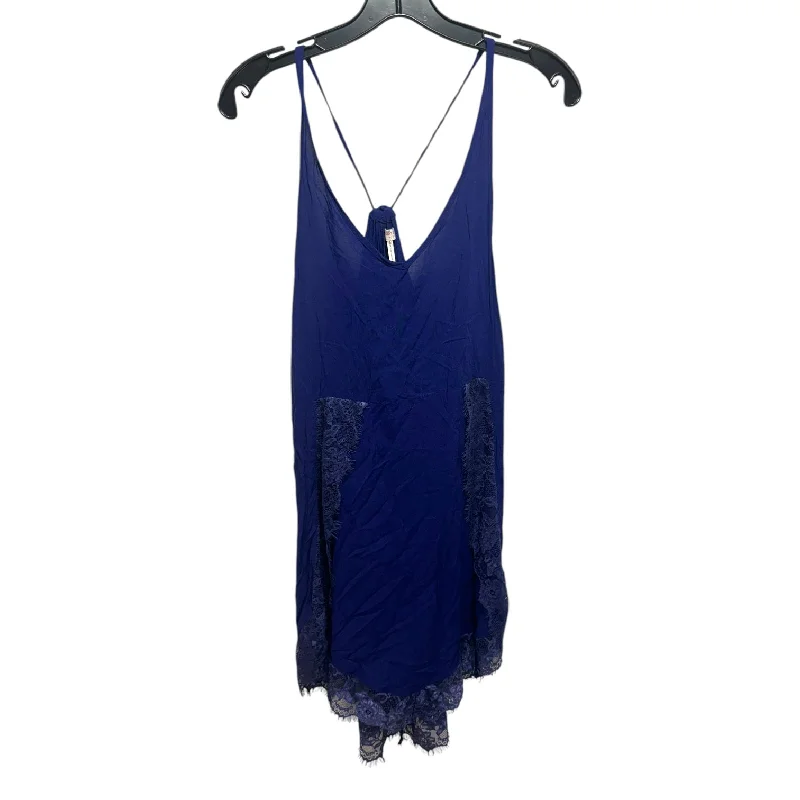 Lace Slip Dress Casual Short By Free People In Blue, Size: M Lace Overlay Dress