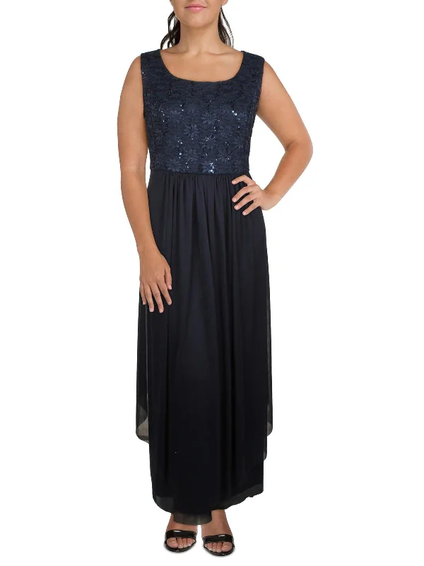 Plus Womens Lace Sleeveless Evening Dress Classic Lace Dress