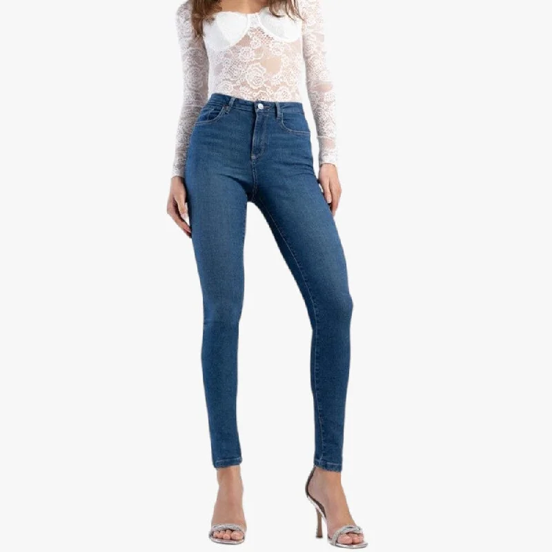 Sissy Boy Mid Waist Sexy Curvy Jean Med Vintage Shade B