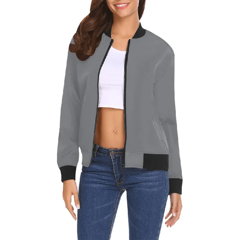 All Over Print Bomber Jacket for Women ( H19) Women's date night jackets