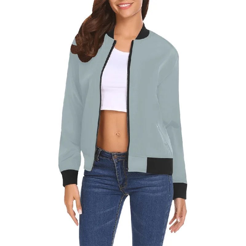 All Over Print Bomber Jacket for Women ( H19) Women's warm jackets