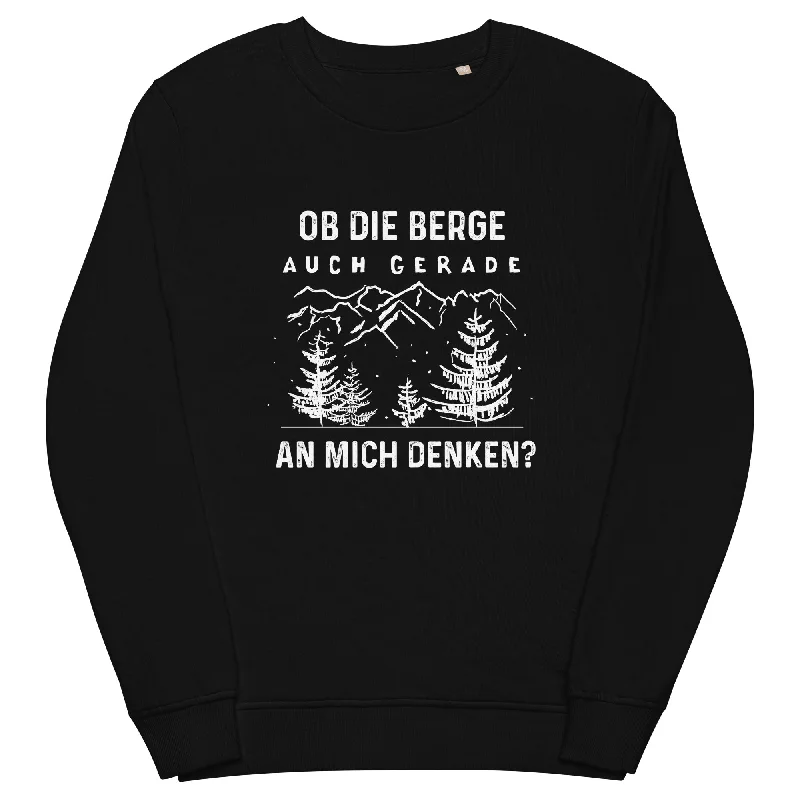 Ob die Berge auch gerade an mich denken - Unisex Premium Organic Sweatshirt Long Hoodie Sweatshirt