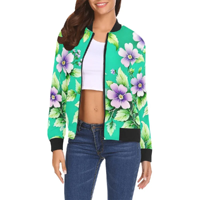 All Over Print Bomber Jacket for Women ( H19) Women's heated jackets