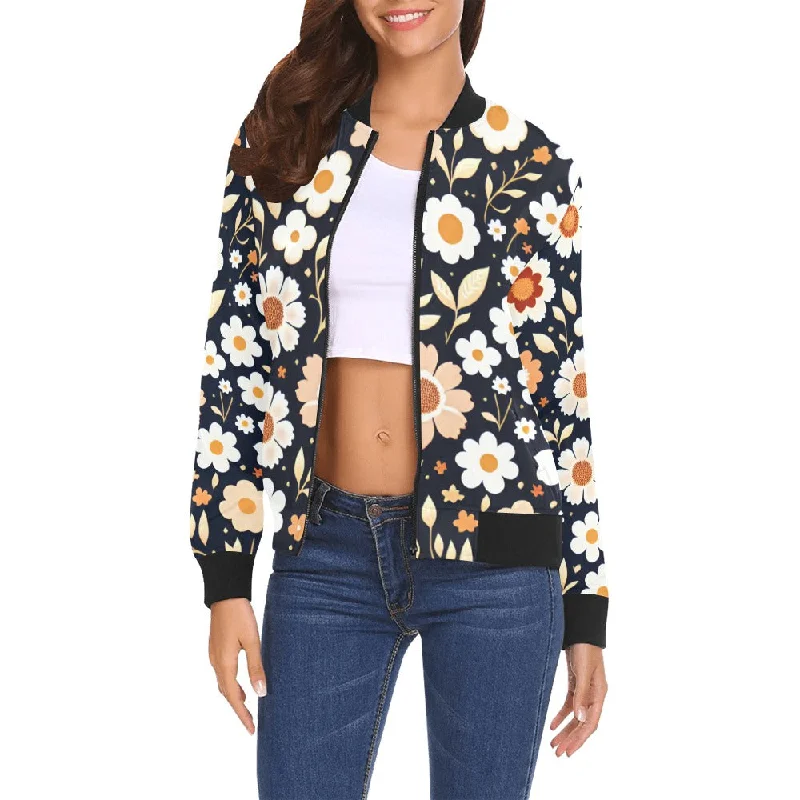 All Over Print Bomber Jacket for Women ( H19) Women's winter-ready jackets