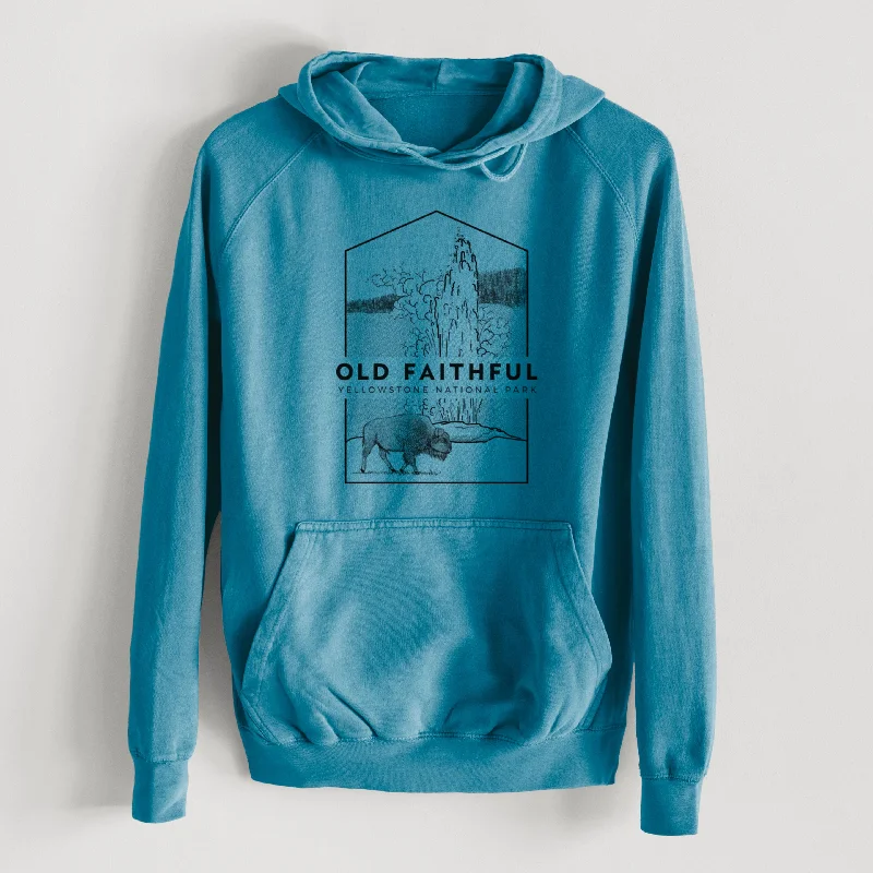 Old Faithful - Yellowstone National Park  - Mid-Weight Unisex Vintage 100% Cotton Hoodie Printed Hoodies for Women