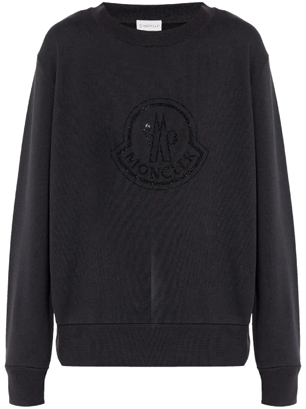 crystal-embellished logo sweatshirt Soft Cotton Hoodie