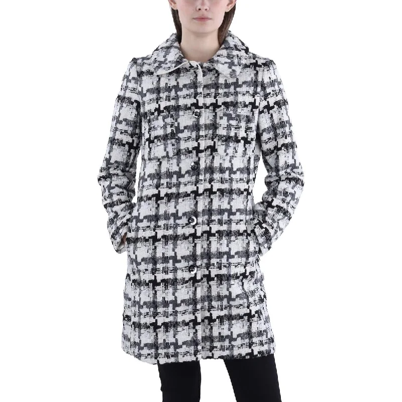 Womens Tweed Midi Walker Coat Women's fleece jackets