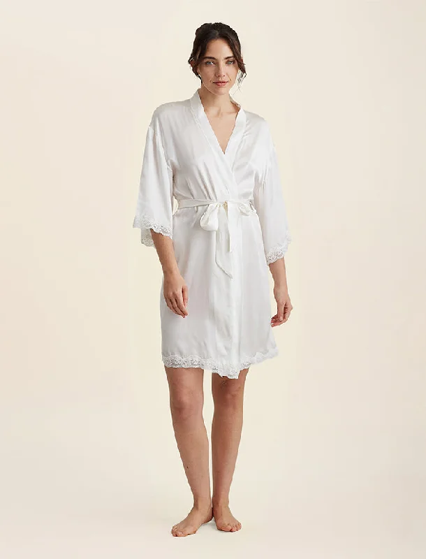 Camille Silk Lace Short Robe Silk pajama sets