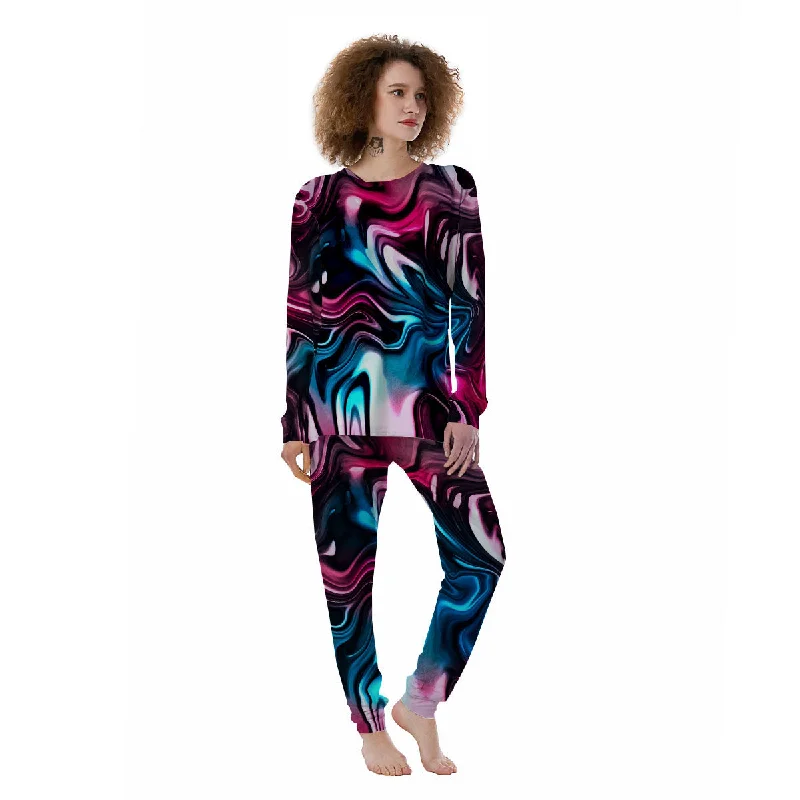 Holographic Psychedelic Print Pattern Women's Pajamas Best pajama sets for relaxing weekends