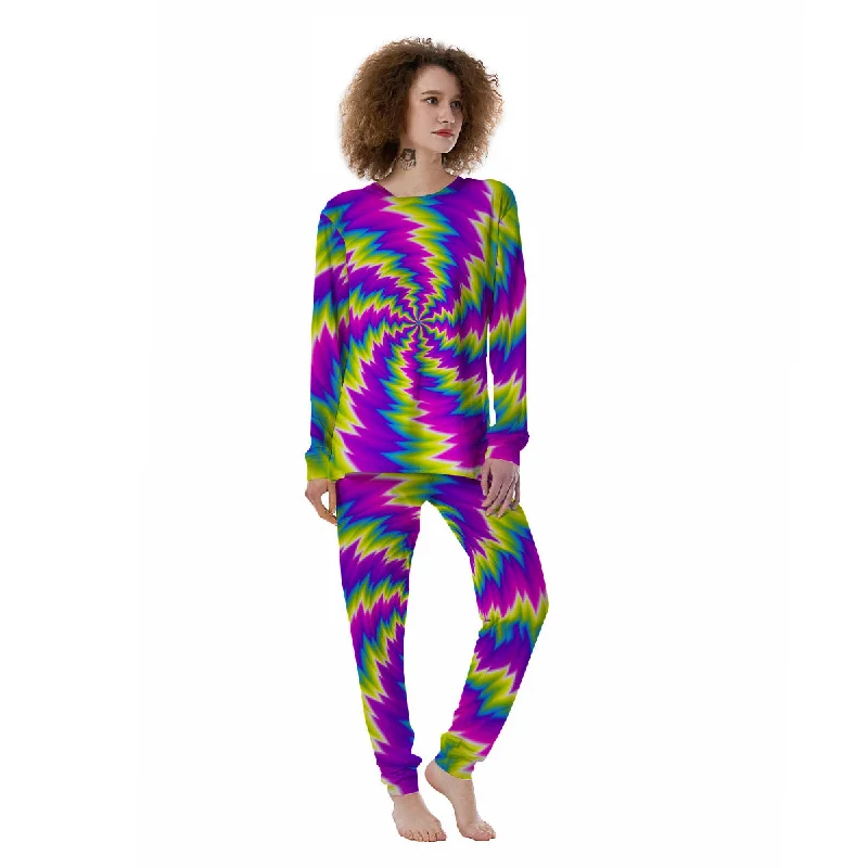 Illusion Optical Psychedelic Radiant Women's Pajamas Breathable pajama sets