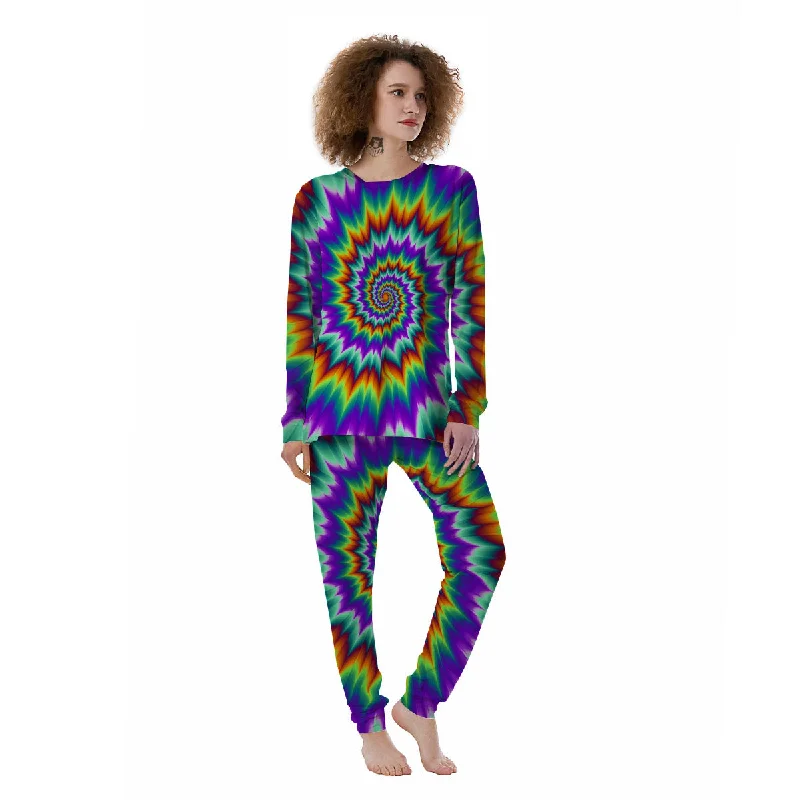 Illusion Optical Psychedelic Spiral Women's Pajamas Spring pajama sets