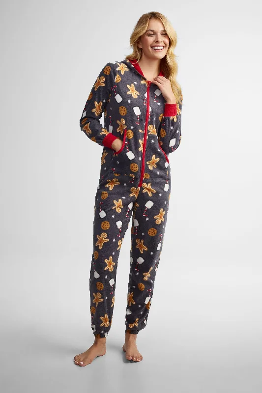 Pyjama 1-pièce à capuchon en micropolar - Femme Loungewear pajama sets