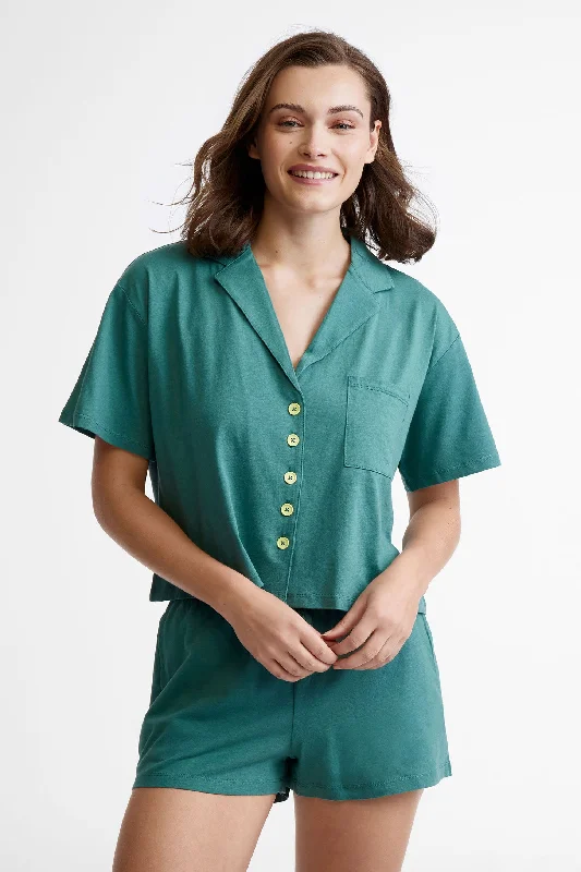 Pyjama 2-pièces chemisier et short - Femme Fleece pajama sets