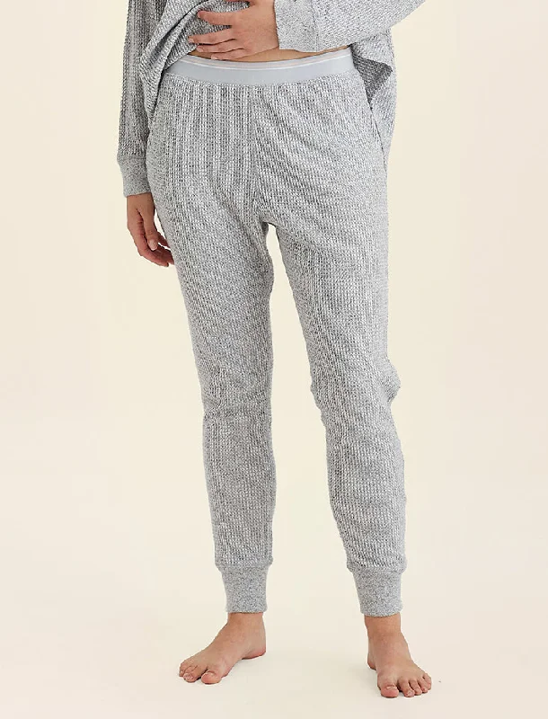 Super Soft Waffle Exposed Elastic Jogger Plus size pajama sets