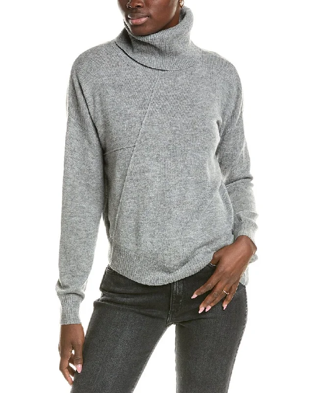 Brodie Cashmere Wool & Cashmere-Blend Asymmetrical Mock Neck Jumper Thermal insulation sweaters