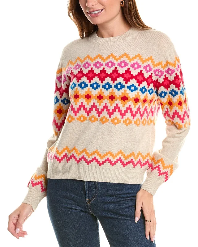 Brodie Cashmere Wool & Cashmere-Blend Color Pop Fairisle Jumper Stretchable sweaters