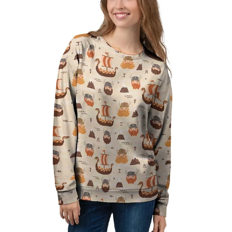 Cartoon Viking Norse Women's Sweatshirt Comfortable sweaters for all seasons