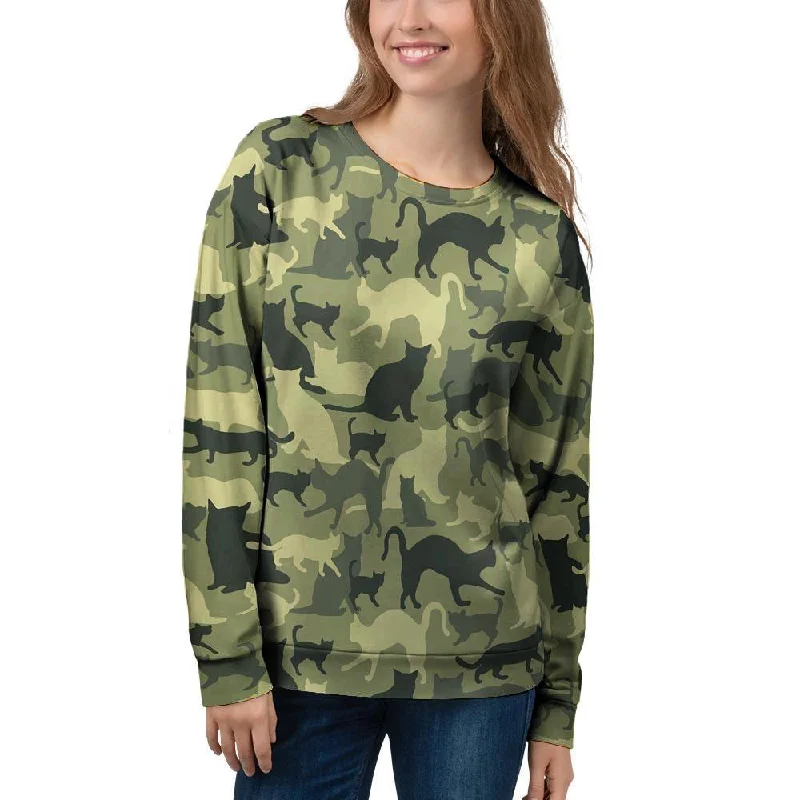 Cat Camouflage Print Women's Sweatshirt Men's wool sweaters discount