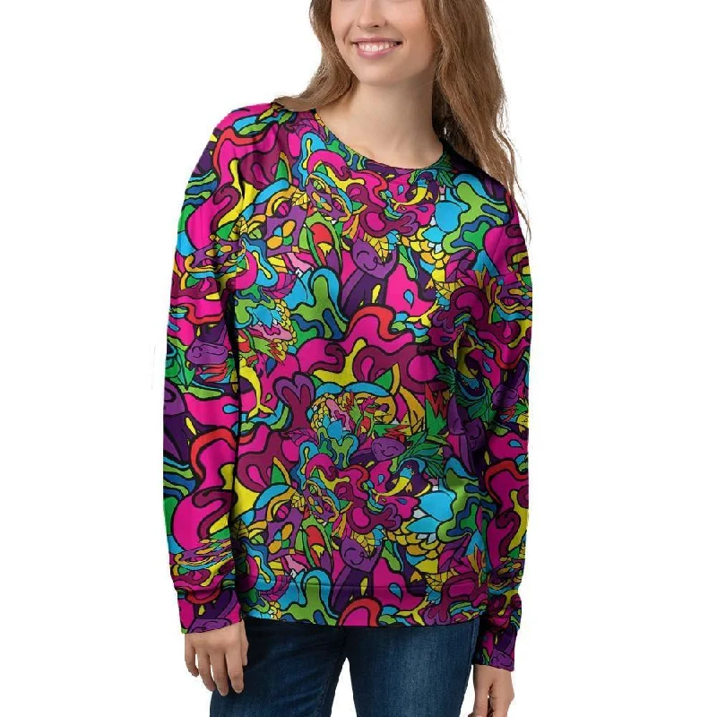 Cat Hippie Psychedelic Women's Sweatshirt Best sweaters for hiking