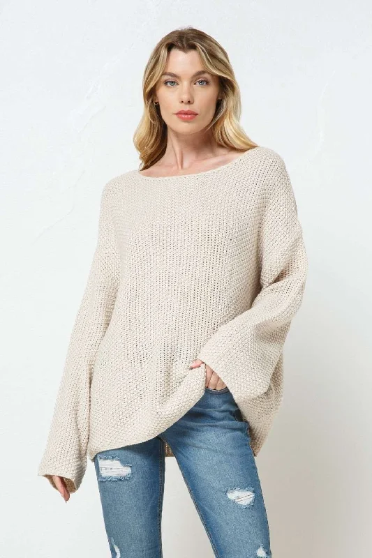 CREAM CABLE KNIT LONG SLEEVES SWEATER SW7944 Softest cashmere sweaters