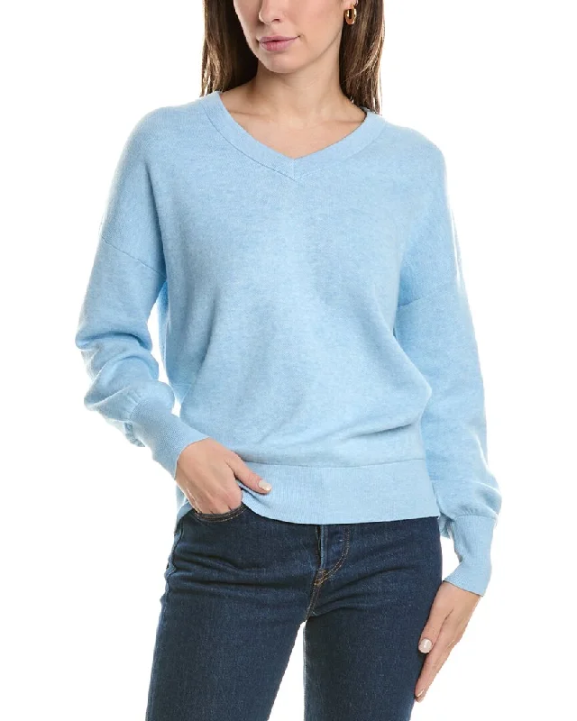 Forte Cashmere Gathered Sleeve Cashmere Sweater Casual sweaters