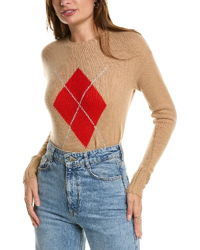 Kier+J Crewneck Argyle Cashmere Sweater Acrylic sweaters