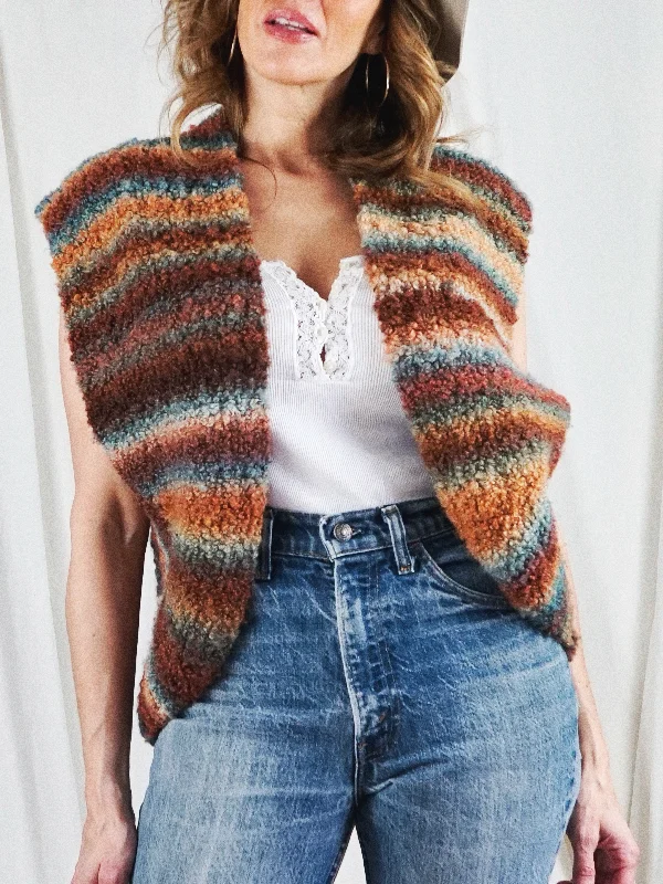 Vintage Desert Sunset Blanket Vest Thanksgiving sweaters