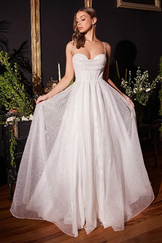 **Cinderella Divine's Enchanting Shimmering Gown: Grace and Sophistication for Unforgettable Occasions** Sleek Wedding Dress