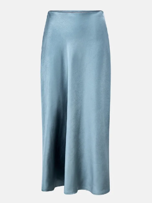 Celeste Bias Cut Blue Satin Skirt Casual chic unclassified skirts