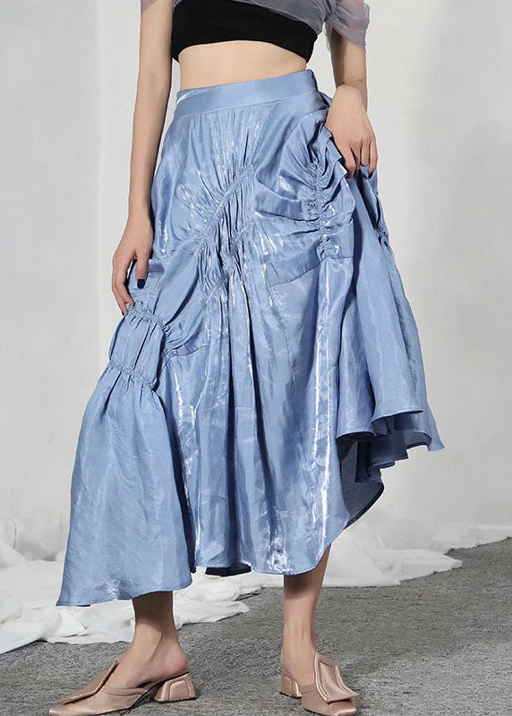 Fine Blue Asymmetrical Summer Patchwork Skirts Casual unclassified skirts