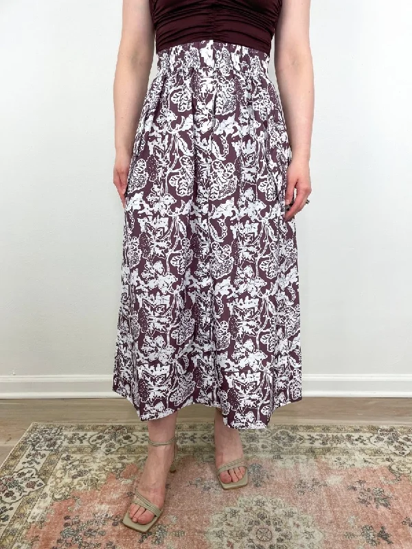 Recycled Nylon Batik Full Skirt in Cinnamon Multi Stylish unclassified skirts