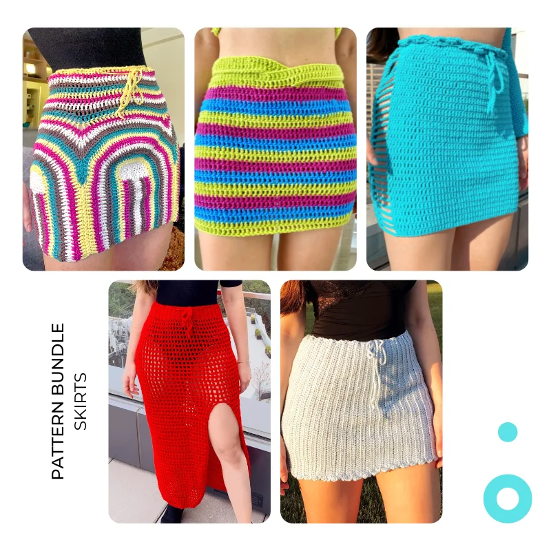 Skirts Crochet Pattern Bundle Bright color unclassified skirts