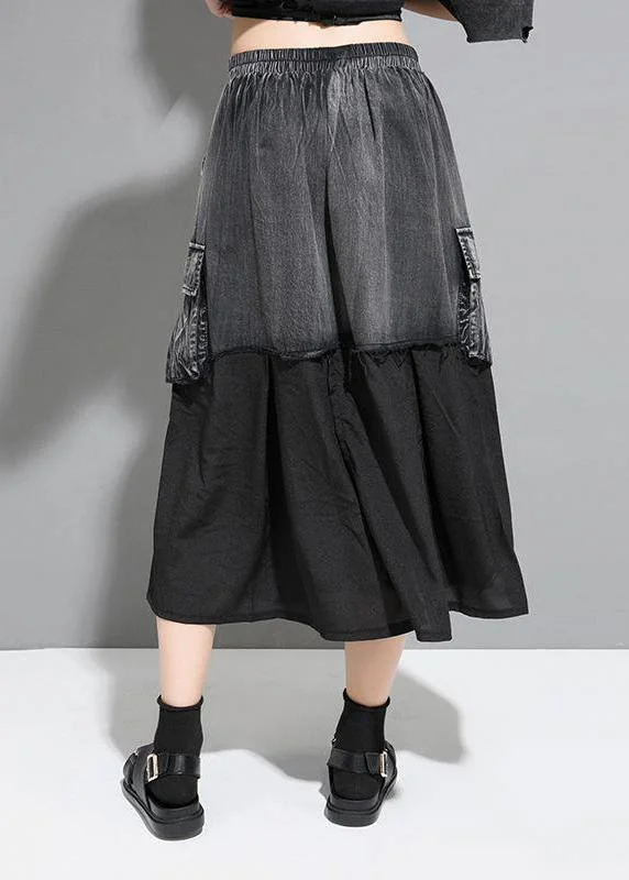 Unique cotton Fitted Street Personality Chiffon Stitching A-Line Skirt Tiered unclassified skirts