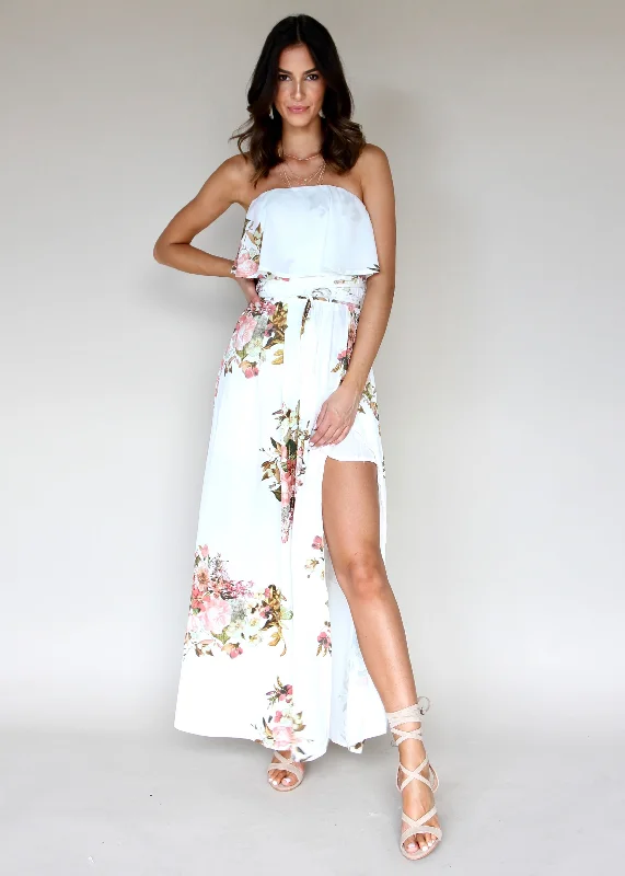 Early Bloom Strapless Maxi - Lillies Corset maxi dresses