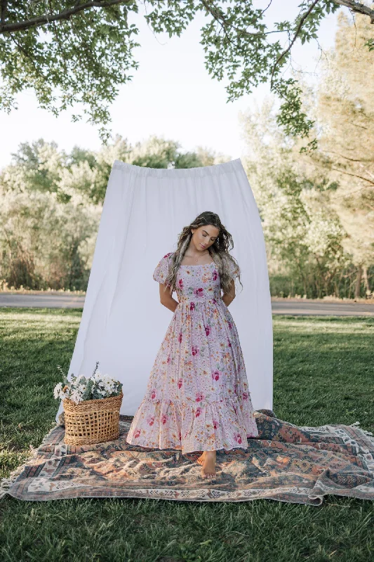 Greta Maxi Dress in Floral Pink Cute floral print maxi dresses