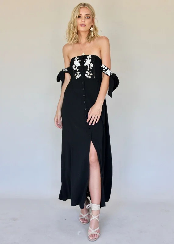 Petal In A Day Maxi Dress - Black Lace maxi dresses