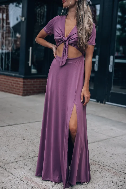 Wanderer Maxi Dress (Dark Mauve) FINAL SALE Sequin maxi dresses