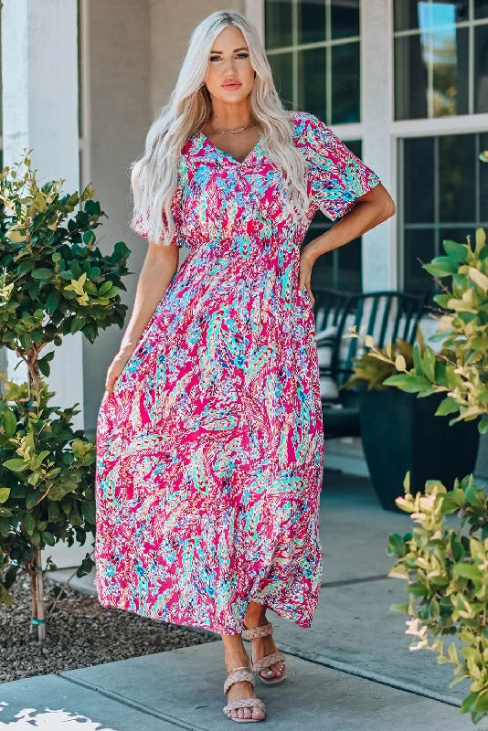 Wrap V Neck Floral Maxi Dress Urban Outfitters maxi dresses