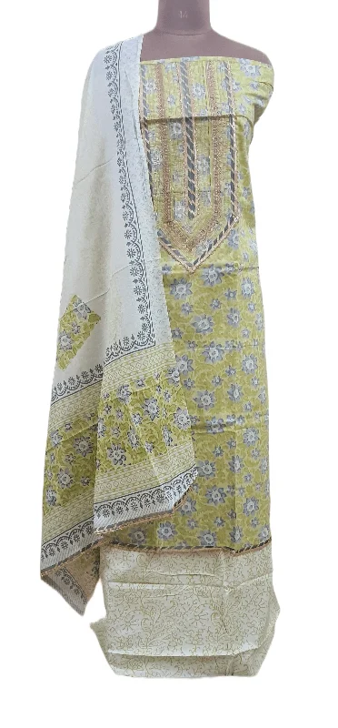 Jaipuri Cotton Printed Suit with Gotta Patti work EV13 Minimalist floral dresses