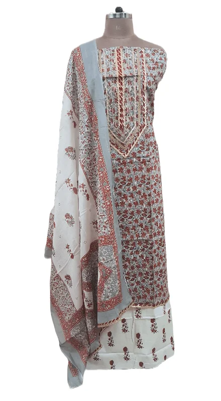 Jaipuri Cotton Printed Suit with Gotta Patti work EV27 Zara floral dresses