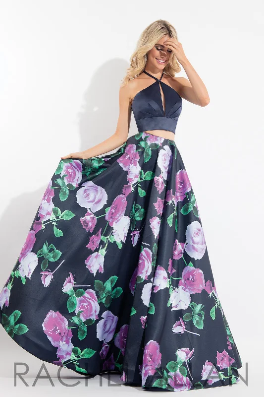 *FINAL SALE* Rachel Allan 6028 Navy Violet Floral 2 Piece Dress Birthday floral dresses