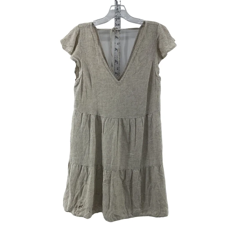 Abercrombie & Fitch Beige Tiered Womens Linen Trapeze Dress XS Tall NWD AS IS Velvet unclassified dresses