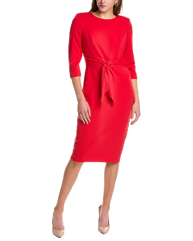 Adrianna Papell Crepe Tie Waist Sheath Dress Popular unclassified dresses