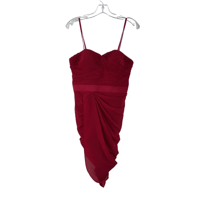 Aidan Mattox Women's Size 8 Red Ruched Layered Slip Dress - Preowned Soft fabric unclassified dresses