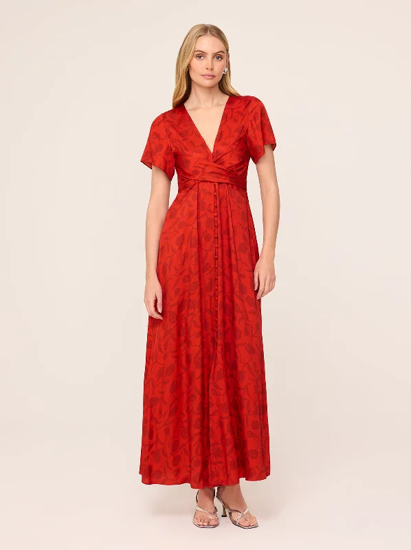 Alex Red Tulip Print Dress Y2K unclassified dresses