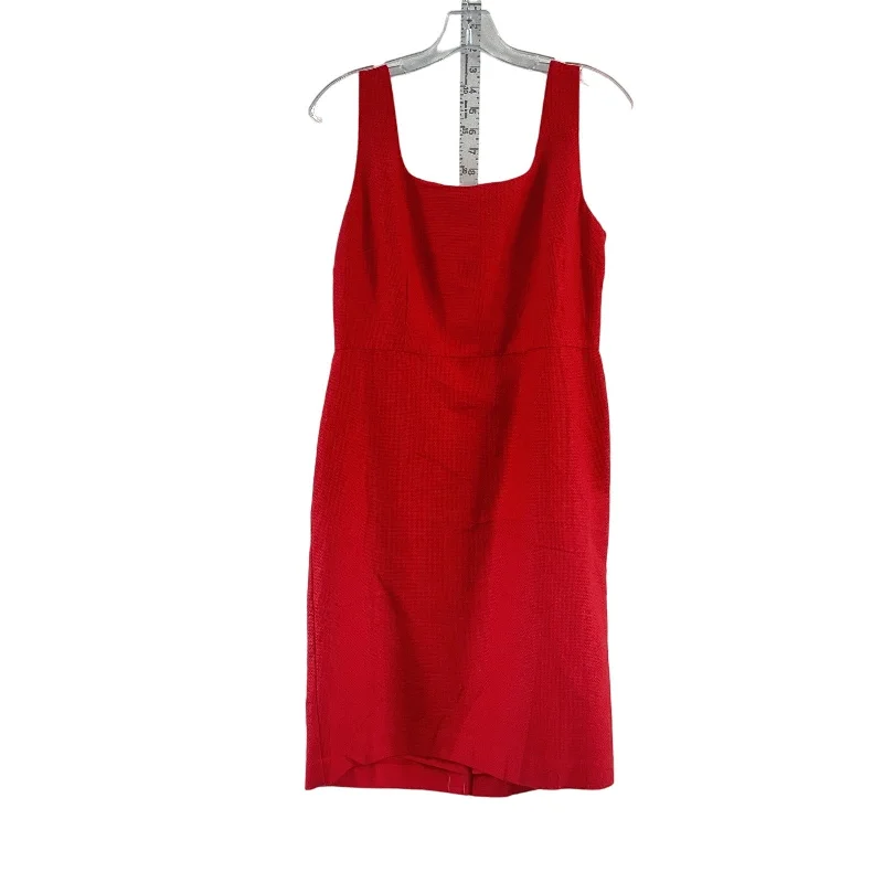 Ann Taylor Red Sheath Dress Size 6 Cotton Knee Length Preowned Womens Mesh unclassified dresses