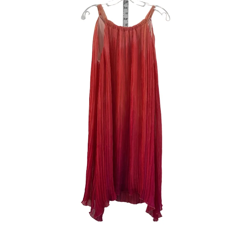 Apt. 9 Red Ombre Pleated Womens Trapeze Dress Size 16 NWT Knee Length Smocked unclassified dresses