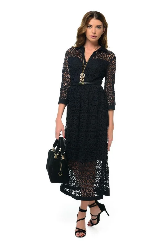 Arefeva Black Dress Flowy unclassified dresses